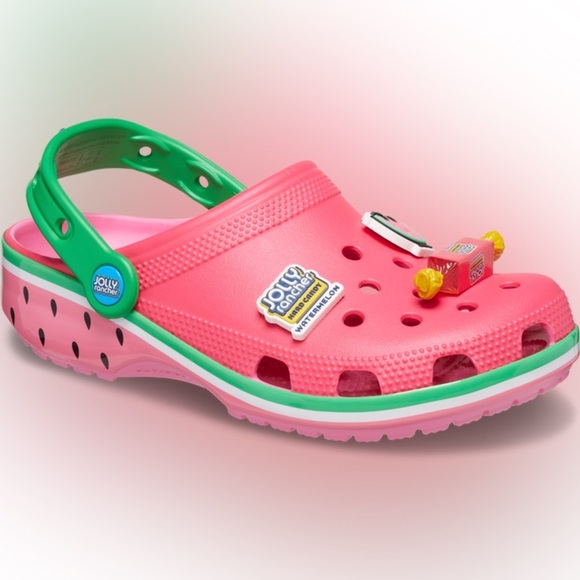 CROCS X Jolly Rancher | Watermelon Classic Clogs In Pink And Green Limited NEW - Picture 5 of 9